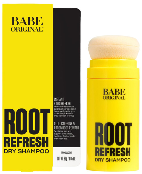 BABE ORIGINAL Root Refresh Dry Shampoo Powder for Clean & Volumized Hair| Instantly Absorb Oil & Odor | Aerosol-Free & Talc-Free | Travel-Friendly | Nourish Scalp with Aloe Vera, Caffeine & Arrowroot
