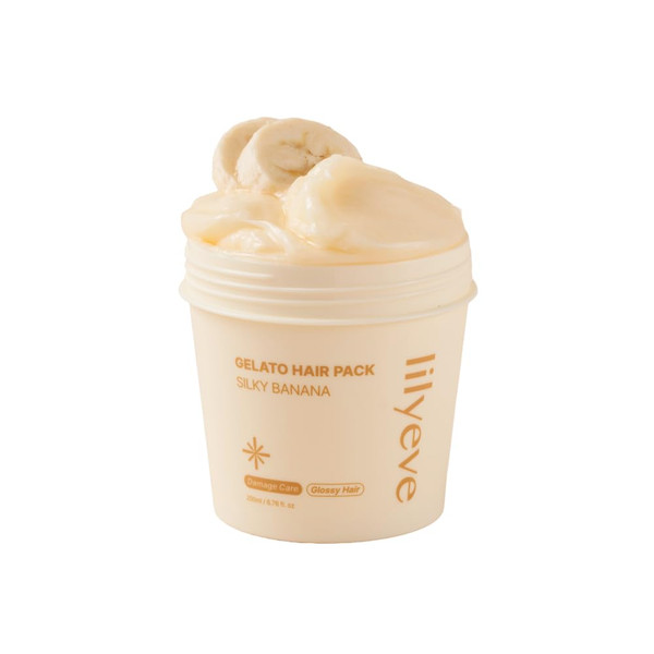lilyeve REPAIRTURN Silky Banana Gelato Hair Pack, Milk Protein, 6.76 oz