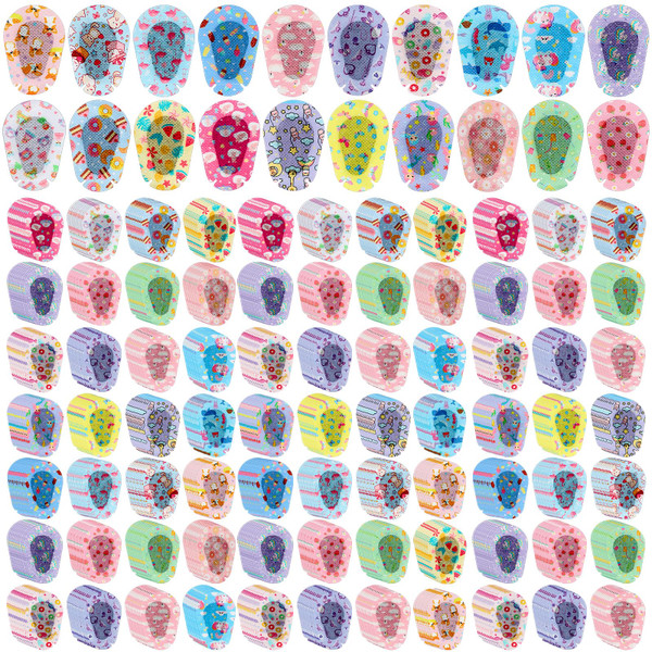 Copkim 500 Pcs Adhesive Eye Patches for Kids Girls Cute Toddler Eye Patch Bulk Colorful Breathable Cartoon Lazy Patch for Children Baby Light Blocking, 20 Styles, 3 x 2 Inches (Patterned)