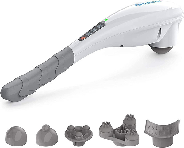 RENPHO Rechargeable Handheld Back Massager with 5 Adjustable Speeds & Modes, Gifts for Men/Women, Cordless Electric Neck Massage Tool for Muscle Relief, Tailored Intensity for Shoulder, Leg, Calf