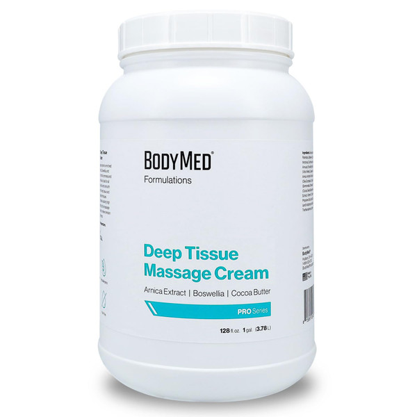 BodyMed Formulations Deep Tissue Massage Cream, 1 gal. – Fragrance-Free, All-Natural Cream for Massage Therapy – Leaping Bunny Certified – with Arnica Extract & Jojoba – Non-Staining, & Paraben Free