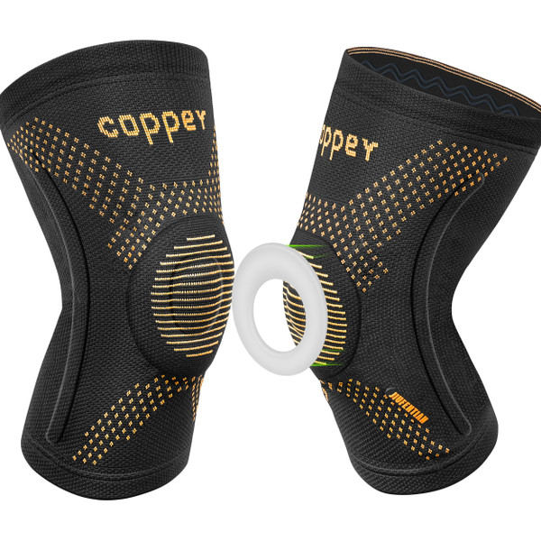 JIUFENTIAN Copper Knee Braces for Arthritis Pain (2 pack)- Professional Knee Suppot with Side Stabilizers - Breathable Compression Sleeves for Pain Relief & Stability (Arthritis, Gym, Work)-(Small)