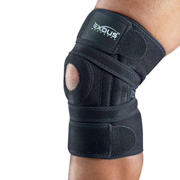 Knee Brace for Women & Men, Knee Support for Men – Patented 4-Way Adjustable Wraparound Support, Dual Side Stabilizer for Patella Stability