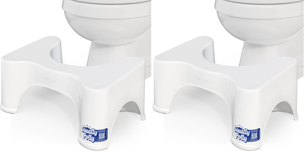 Squatty Potty The Original Bathroom Toilet Stool Height, White, 9 Inch (Pack of 2)