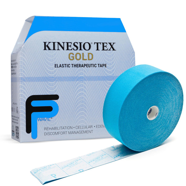 Kinesio Taping - Elastic Therapeutic Athletic Tape Tex Gold FP - Bulk Roll - Blue – 2 in. x 103 ft