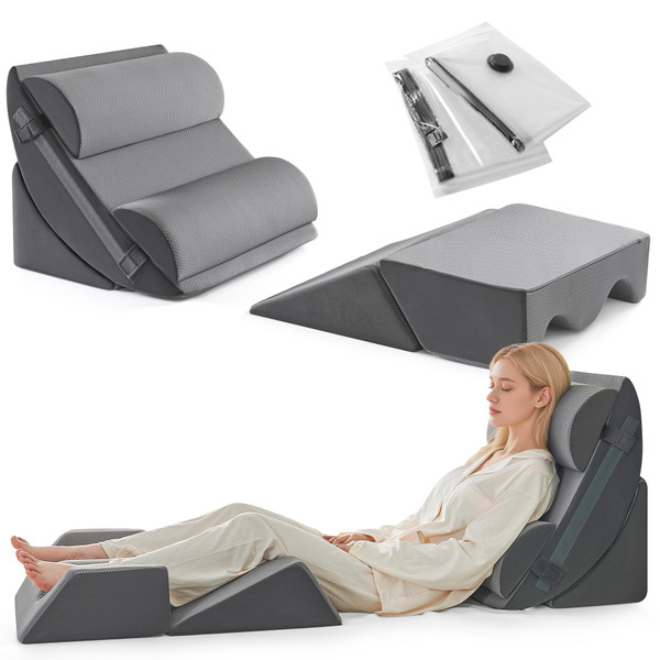 Yojoker Wedge Pillow Set for After Surgery, Bed Wedge Pillow for Sleeping