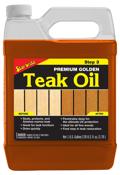 STAR BRITE Premium Golden Teak Oil - Sealer, Preserver, & Finish for Outdoor Teak & Other Fine Woods