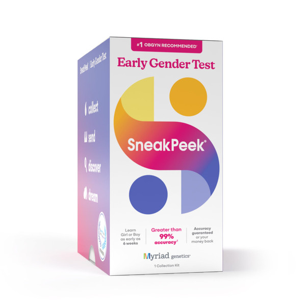 SneakPeek Early Gender Test, Snap Standard, Discover Gender of Baby Early for Gender Reveal, Over 99% Accuracy at 6-Weeks, 1 at-Home Test Kit with Lab Fee Included