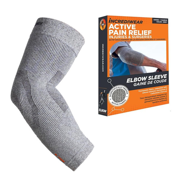 Incrediwear Elbow Sleeve – Elbow Brace for Elbow Support, Joint Pain Relief, Inflammation Relief, and Circulation, Tendonitis, Golf and Tennis Elbow Brace for Women and Men (Grey, Medium)