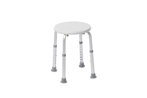 Drive Medical Shower Stool - Adjustable Height - Lightweight Aluminum Construction - 300 Lb Weight Capacity - Compact Tub & Shower Seat - Safety Bath Accessory - White
