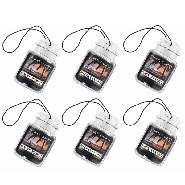 Yankee Candle Paper Car Jar Air Freshener, Hanging Car Freshener, Long Lasting Car Fragrance, Balsam & Cedar (Pack of 10)