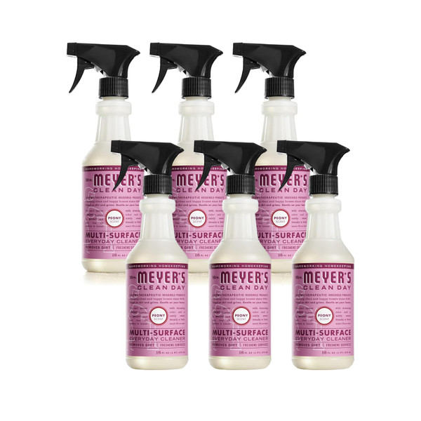 MRS. MEYER'S CLEAN DAY All-Purpose Cleaner Spray, Peony, 16 fl. oz - Pack of 6