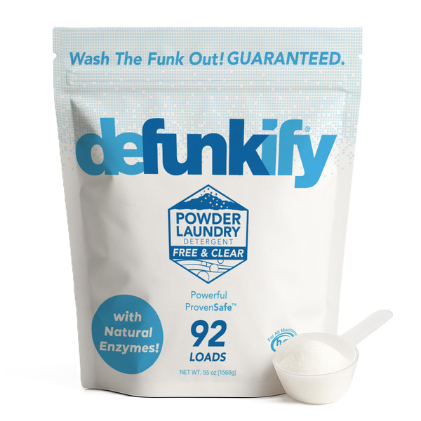 Laundry Detergent, 92 Load. Unscented Enzyme Cleaner Laundry Detergent Powder. Activewear, Outdoor Gear Cleaning Supplies w/Odor Eliminator, Stain Removers. Provensafe™ Washing Soda Laundry Soap
