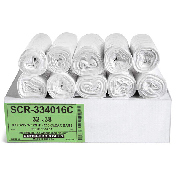 Aluf Plastics Trash Bags - (Commercial 250 Pack) - Source Reduction Series Value High Density 16 Micron Gauge (equiv) - Intended for Home, Office, Bathroom, Paper, Styrofoam