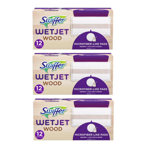 Swiffer WetJet Wood Mopping Pad Refill - 12ct (Pack of 3)