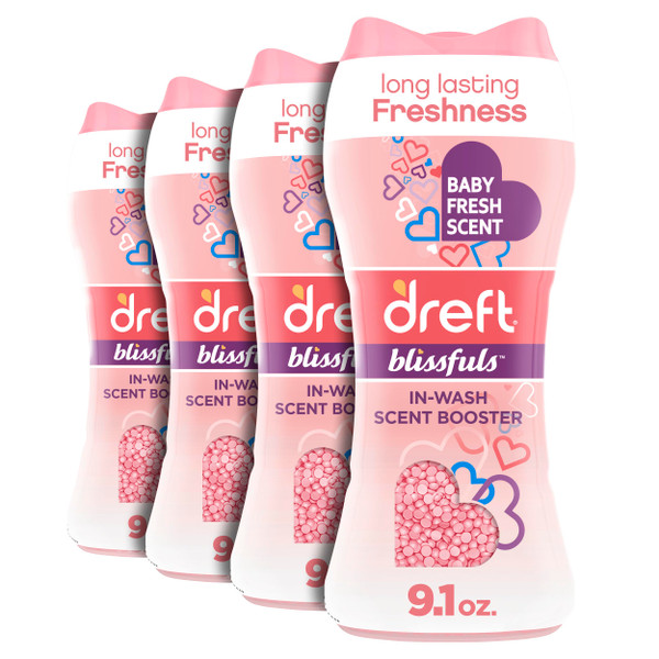 Dreft Blissfuls In-Wash Laundry Scent Booster Beads, Baby Fresh Scent, 9.1 oz