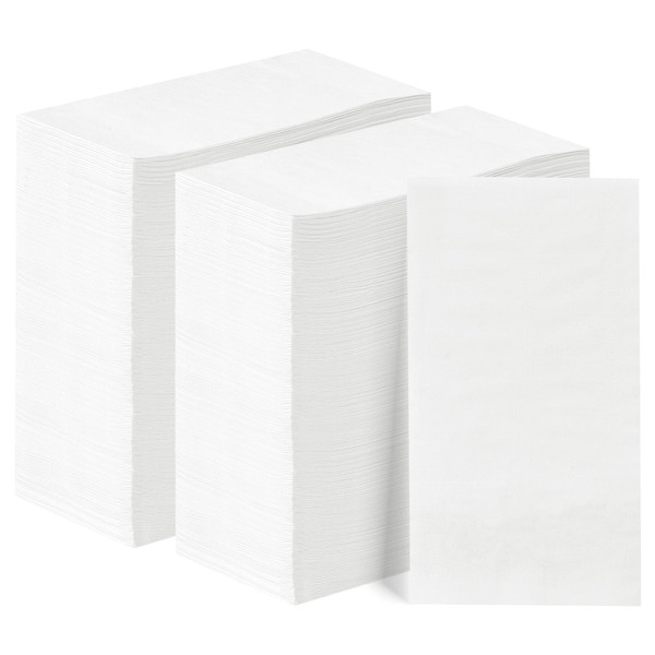 BESTVIP 400 Pack Disposable Paper Napkins, 3-Ply White Dinner Napkins for Guests, Bathroom Paper Hand Towels Soft and Absorbent, Perfect for Christmas, Kitchen, Dinner, Party, Wedding or Event
