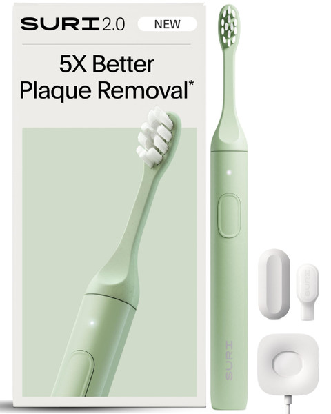 SURI 2.0 New Sonic Electric Toothbrush with Pressure Sensor | 1 Month+ Battery | Electric Toothbrush for Adults | Travel Toothbrushes | Tooth Brush | Green