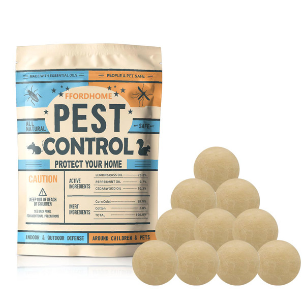 Pest Control Balls, Rodent Repellent, Mouse Repellents, Peppermint Oil Mice Repellent, Rat Deterrent, Repel Rodents(10balls)