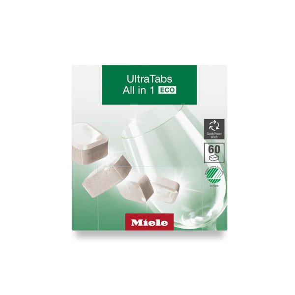 Miele UltraTabs All In 1 ECO Dishwasher Detergent Tablets, 60-Count, Designed For All Dishwasher Types