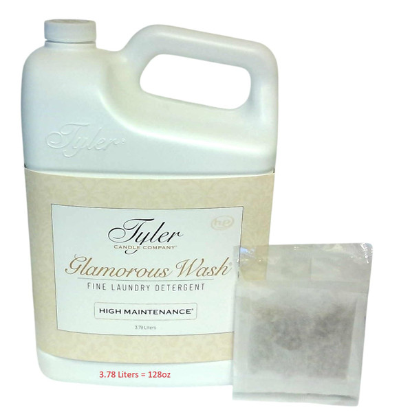 TYLER Glamour Wash Laundry Detergent High Maintenance, 128 Fluid Ounce/with Dryer Sachet Single Pouch L