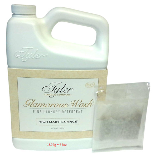 Tyler Candle Company Laundry Detergent - High Maintenance 64 Fl oz/with Dryer Sachet Single Pouch xL