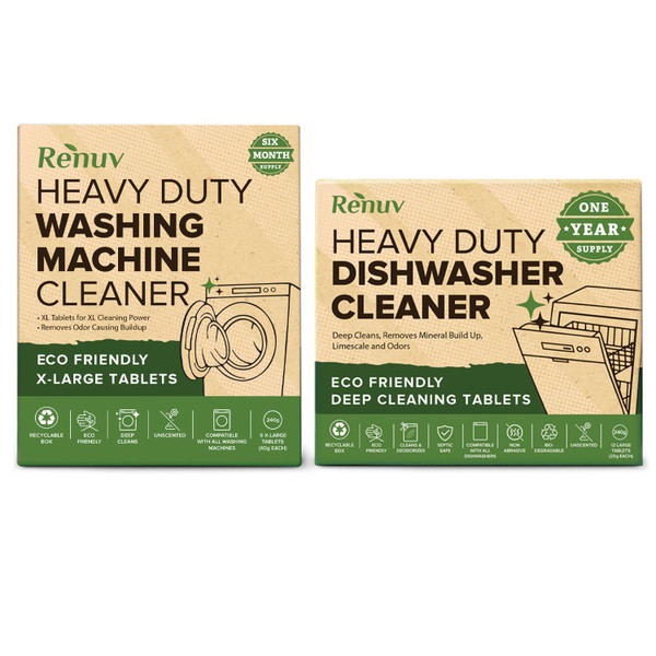 Renuv® Washing Machine Cleaner + Dishwasher Cleaner Bundle