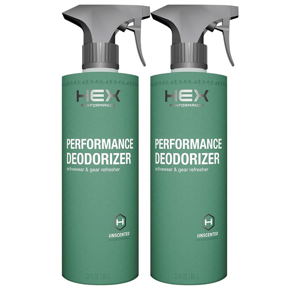 HEX Performance Deodorizing Spray, Unscented, 44oz (Pack of 2) - Awesome for Shoes, Gear, Activewear & Fabrics, Yoga Mats & Gym Equipment, Carpet, Pets, Odor Eliminator & Fabric Refresher Spray