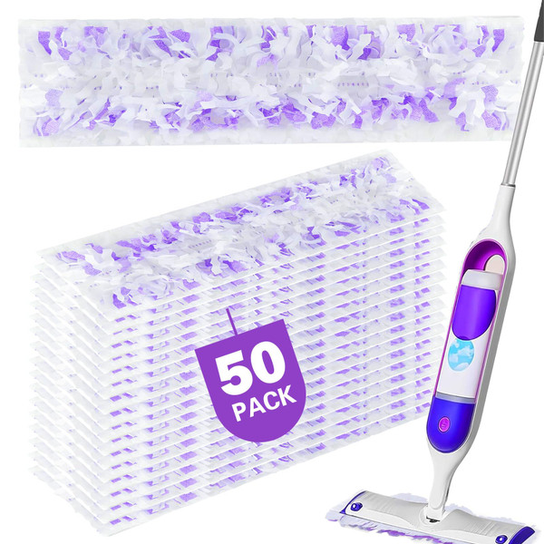 50 Count Disposable Mopping Pads Refills for PowerMop Mopping Pads Multi-Surface Household Replacement Mop Pads,for Swiffer Power Mop Pads, Safe on All Finished Floors