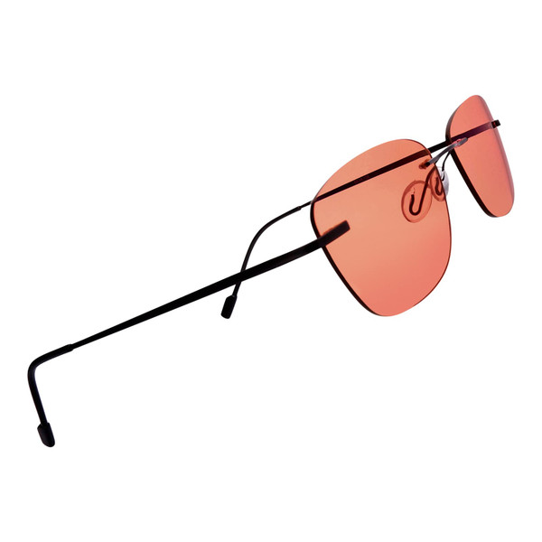 BRADDELL OPTICS FL-41 Rose Tinted Migraine Light Sensitivity Rimless Glasses for Fluorescent LED Glare, Photophobia and Eye Strain