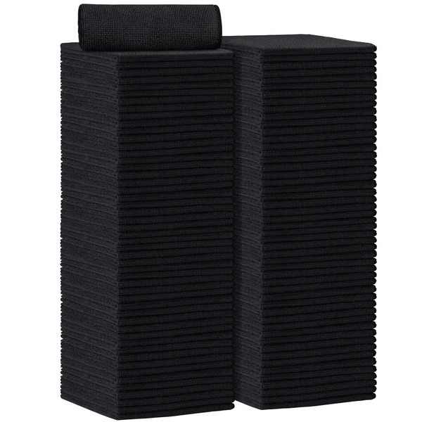 AIDEA Microfiber Cleaning Cloth 100PK, Soft Microfiber Towels for Cars, Absorbent Cleaning Rags, Lint-Free Streak-Free Wash Cloths for House, Kitchen, Window(12inx12in), Black