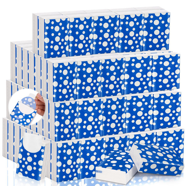 120 Pack Pocket Tissues Travel Size, 3-Ply Facial Tissue Packs, 1200 Sheets Unscented Small Mini Individual Portable Tissues with Embossed Design for Purse, Travel, Party, Holiday