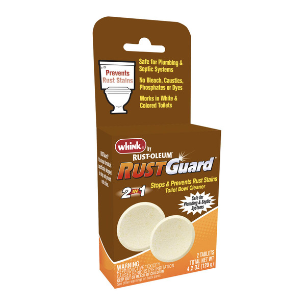 Rust-Oleum RustGuard Rust Stain Remover | Heavy-Duty Iron Stain Remover & Toilet Bowl Cleaner For White & Colored Toilets | 2 Tablet Box (Pack of 6)
