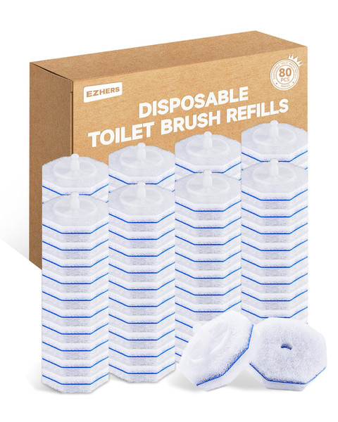 80 Count Toilet Wand Refills for Clorox, 5X Cleaning Power Toilet Bowl Wand Refills & High-Density Disposable Toilet Brush Scrubber - No Falling Apart, Instant Foam for Bathroom Cleaning