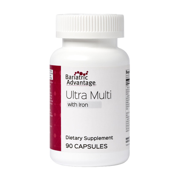 Bariatric Advantage Ultra Multivitamin with Iron - Ultra Multi with Iron - Capsule Format Multivitamin - Provides Full Complex of B Vitamins - with Vitamin C, Chromium & More - 90 Capsules