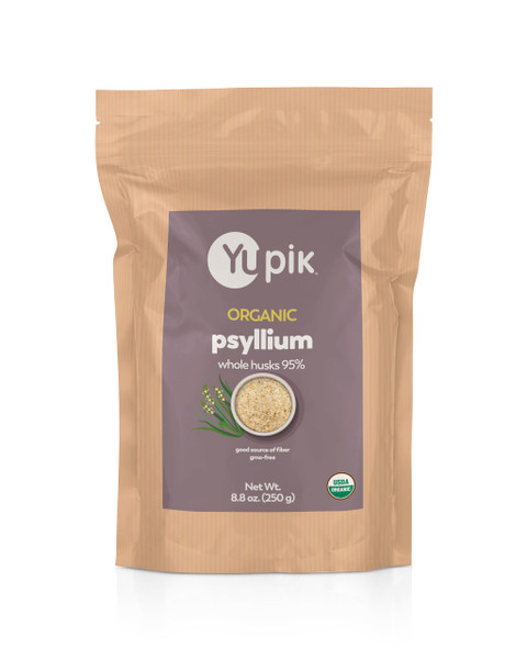 Yupik Organic Whole Husk Psyllium 8.8 Oz (Pack of 6), 95% Purity, Soluble Fiber, USDA Certified, Non-GMO, Kosher, Gluten-Free, Sugar-Free & Fat-Free, Unflavored, Plant-Based