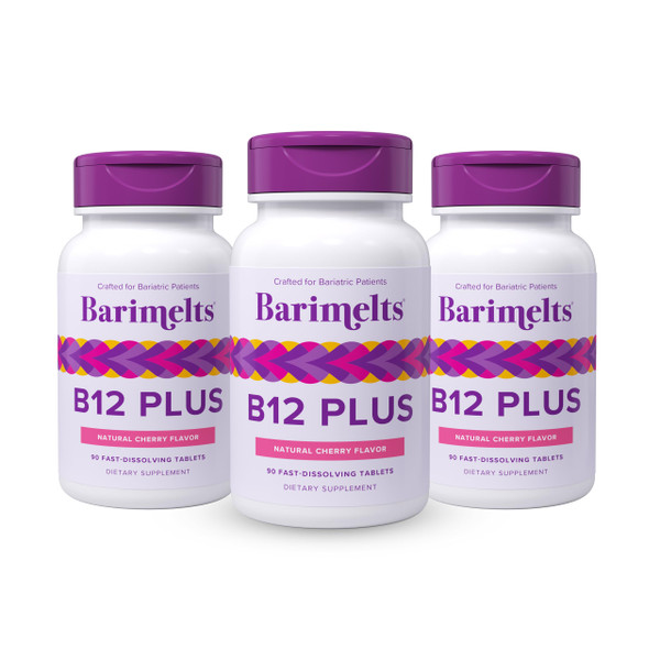 BariMelts Vitamin B12 Plus, 270 Fast-Dissolving Tablets (9-Month Supply), Sugar-Free Bariatric Vitamins for Women, Includes B12, B6, Folate and Biotin, Natural Cherry Flavor​