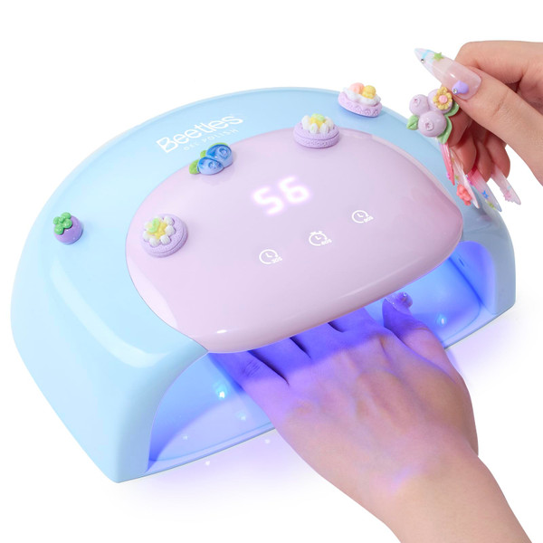 Beetles UV Nail Lamp, Candy Blue Gel Nail Light with Manicure Accessories, Countdown Display LED Nails Lamps for Gel Polish Smart Sensor Larger Space Nails Dryer Flash Cure DIY Tools Gifts for Women