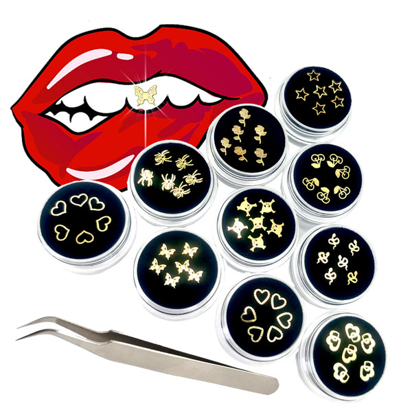 Chamon Tooth Gems Gilding Kit, 10 Boxes 4-6 mm, Professional Starter Set with Teeth Decoration Tools