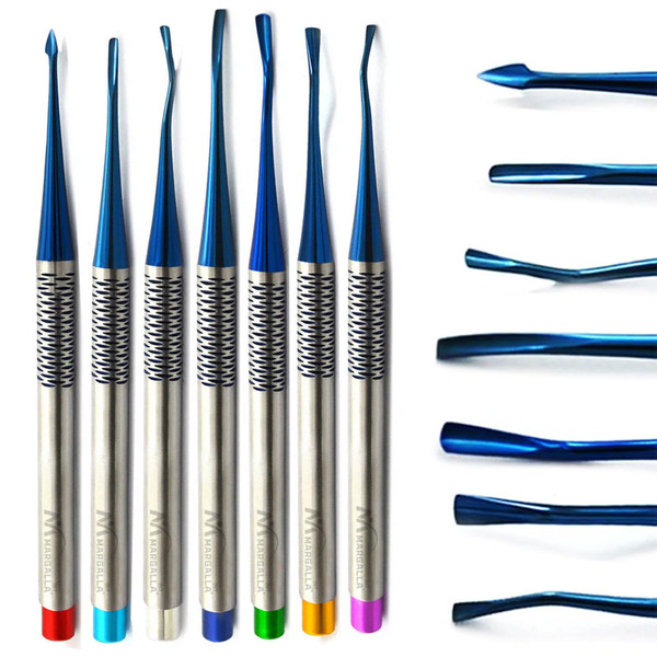 Dental PDL Luxating Root Elevators Set of 7 Periodontal Ligament Oral Surgery Instruments