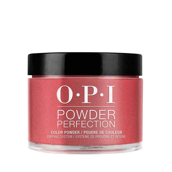OPI Powder Perfection I'm Not Really A Waitress | Opaque Dark Red Pearl Nail Dipping Powder | Acrylic Alternative