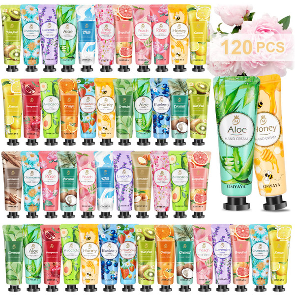 KIYTARBOO 120 Pack Bulk Lotion, Teacher Appreciation Gifts, Mini Hand Cream Gift Set, Travel Size Lotion, Hand Cream for Dry Cracked Hands, Bulk Valentine's Day Gifts for Adults Women Nurse Coworkers