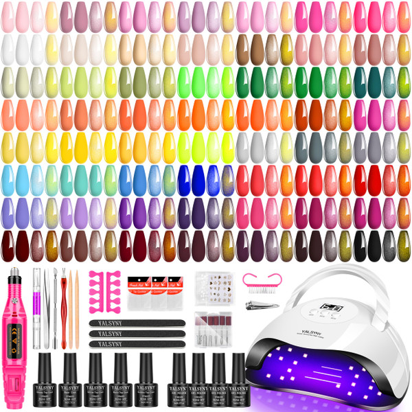 Gel Nail Polish Kit with Nail Lamp, Gel Nail Kit 55 Colors with Base Matte&Glossy Top Coat Soak Off Nails Supplies Manicure Set