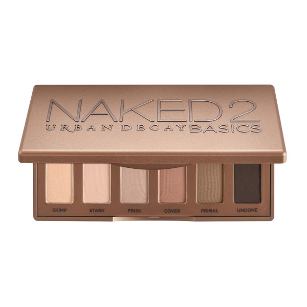 URBAN DECAY Naked 2 Basics Mini Eyeshadow Palette - 6 Matte Neutral Shadows, Long-lasting Wear, Multi-Use Powder for Eye, Contour, Brows, Ultra-Blendable Cool-Tone Shades, Travel Makeup with Mirror