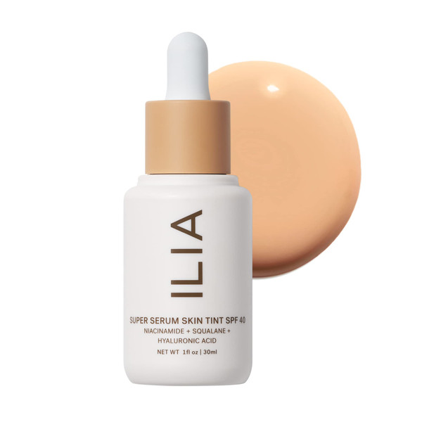 ILIA - Super Serum Skin Tint SPF 40 | Lightweight Foundation With Mineral SPF | Hydrate, Smooth, Plump | Non-Comedogenic, Clean, Cruelty-Free & Vegan (Bom Bom ST5, 1 fl oz | 30 ml)