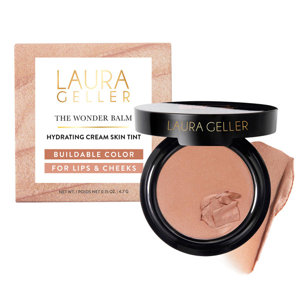 LAURA GELLER NEW YORK The Wonder Balm Cream Blush – Nice n Natural – Hydrating Multi-Use Cheek & Lip Color – Squalane & Sunflower Oil – Lightweight, Buildable Sheer Glow – Mature & Dry Skin – Vegan