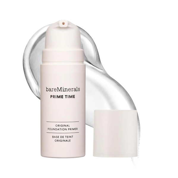bareMinerals Prime Time Original Foundation Primer – 24HR Wear, Smooths Texture, Controls Shine, Extends Makeup Wear & Nourishes Skin, Non‑Comedogenic, Vegan, Cruelty-Free & Dermatologist-Tested