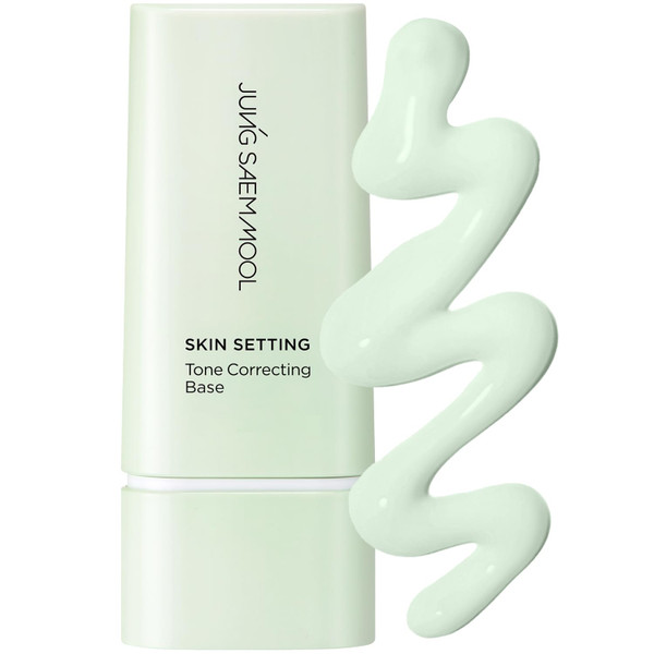 JUNG SAEM MOOL Skin Setting Tone Correcting Base 1.35 Fl Oz, Green Tone Redness Corrector Makeup Primer, Soothing Cica Formula, Flawless Base for Even Skin Tone, Long-Lasting Hydration, Korean Makeup