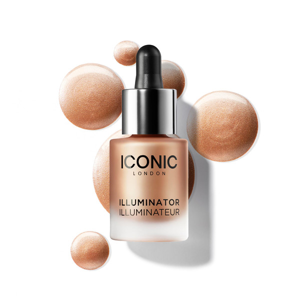 ICONIC LONDON Illuminator Liquid Highlighter Drops | Complexion Booster for Glass Skin Glow, Mix with Foundation or Wear Alone | Vegan & Cruelty-Free, 0.45 fl oz. (Original)