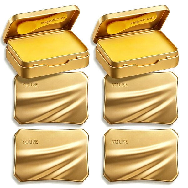YOUFE 4 Pack Vitamin E Cleansing Balm (3oz) – Removes Waterproof Makeup & SPF, Hydrating, No Double Cleanse, Korean Oil-Based, Vegan, Travel-Friendly Tin with Magnetic Spatula, For All Skin Types